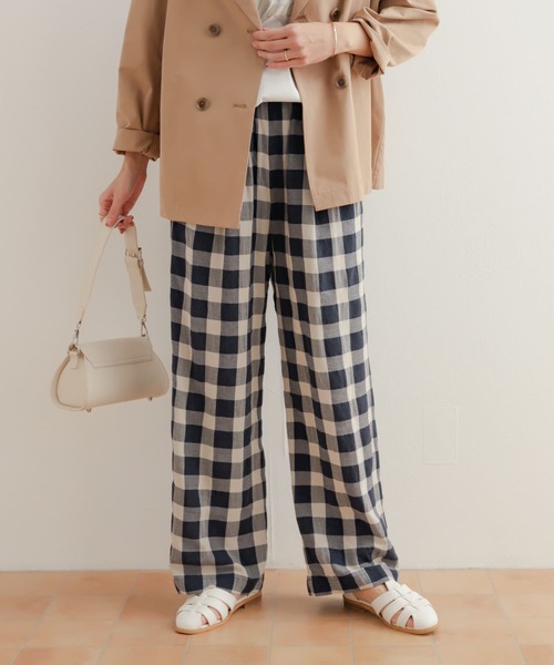 URBAN RESEARCH DOORS（アーバンリサーチドアーズ）の「ギンガムチェックイージーパンツ（その他パンツ・レディース・ブラック系その他/ブルー系その他・MEDIUM）」の16枚目の写真