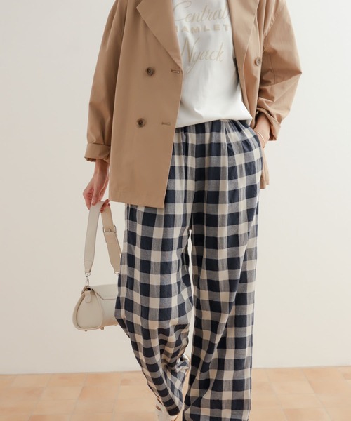 URBAN RESEARCH DOORS（アーバンリサーチドアーズ）の「ギンガムチェックイージーパンツ（その他パンツ・レディース・ブラック系その他/ブルー系その他・MEDIUM）」の10枚目の写真