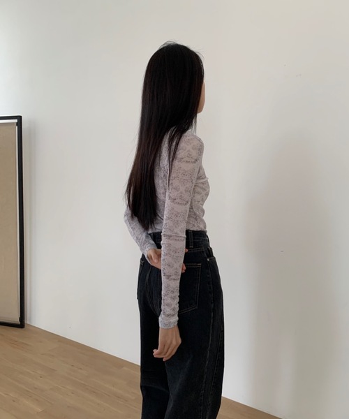 Didot.showroom(ディドット ショールーム)の「レースプリントイシアーハイネックT(Tシャツ/カットソー・レディース・ブラウン/ミント/グレー・FREE)」の10枚目の写真