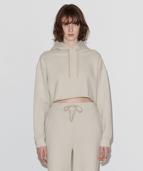 CRONOS フード付きクロップドパーカー クリームセットアップ 本日発送‼️CRONOS フード付きクロップドパーカー クリーム