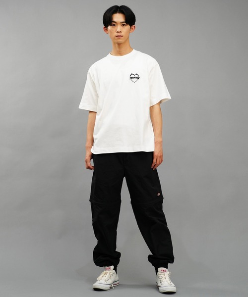 THRASHER(スラッシャー)の「【ムラサキスポーツ限定】THRASHER/スラッシャー 無地Tシャツ バーニングハートロゴ ビックシルエット 刺繍ロゴ ボックスシルエット 男女兼用 THML-24SPZOZO01(Tシャツ/カットソー・レディース・ブラック/ホワイト・M/L/XL)」の22枚目の写真