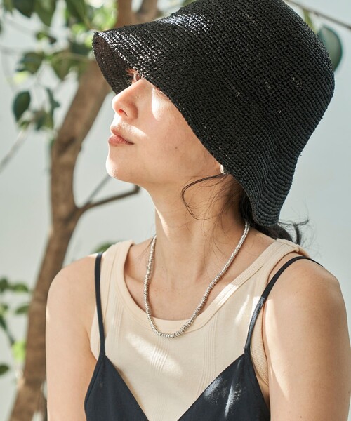 FREAK'S STORE（フリークスストア）の「CONTROL FREAK/コントロールフリークラフィアバケットハット（ハット・レディース・ブラック/ナチュラル/ブラウン・ONE SIZE）」の8枚目の写真