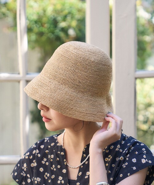 FREAK'S STORE（フリークスストア）の「CONTROL FREAK/コントロールフリークラフィアバケットハット（ハット・レディース・ブラック/ナチュラル/ブラウン・ONE SIZE）」の15枚目の写真