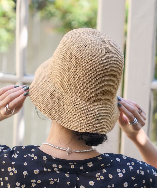 FREAK'S STORE（フリークスストア）の「CONTROL FREAK/コントロールフリークラフィアバケットハット（ハット・レディース・ブラック/ナチュラル/ブラウン・ONE SIZE）」の17枚目の写真