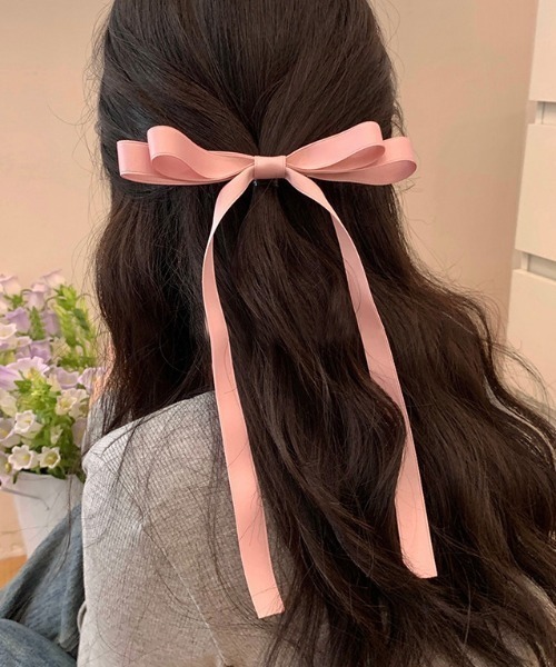 SHEPP（シープ）の「サテン リボンヘアピン（ヘアピン・レディース・サックスブルー/ブラック/アイボリー/レッド/ピンク・F）」の17枚目の写真