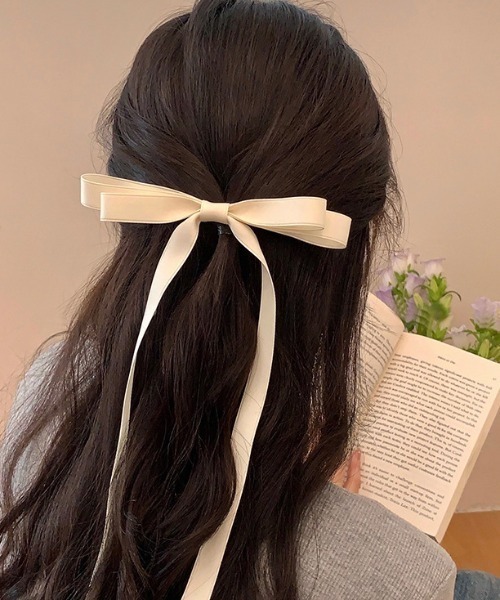 SHEPP（シープ）の「サテン リボンヘアピン（ヘアピン・レディース・サックスブルー/ブラック/アイボリー/レッド/ピンク・F）」の15枚目の写真