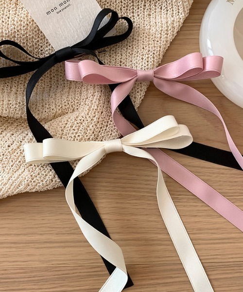 SHEPP（シープ）の「サテン リボンヘアピン（ヘアピン・レディース・サックスブルー/ブラック/アイボリー/レッド/ピンク・F）」の19枚目の写真