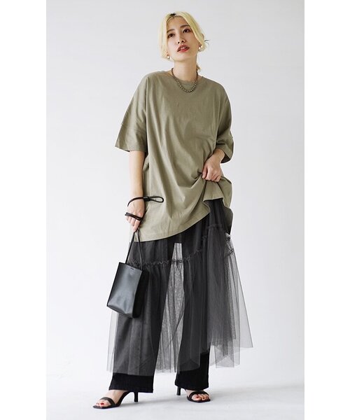e-zakkamania stores（イーザッカマニアストアーズ）の「チュールスカート［ペチコート付き］（スカート・レディース・チャコールグレー/ブラック/ネイビー・フリー）」の8枚目の写真