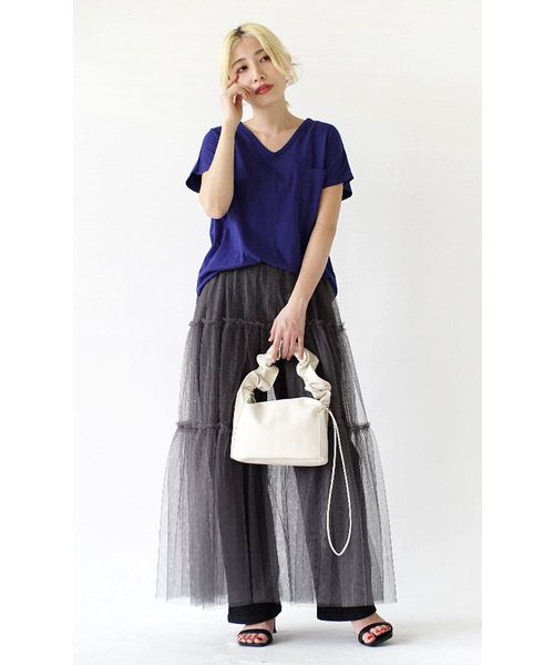 e-zakkamania stores（イーザッカマニアストアーズ）の「チュールスカート［ペチコート付き］（スカート・レディース・チャコールグレー/ブラック/ネイビー・フリー）」の9枚目の写真