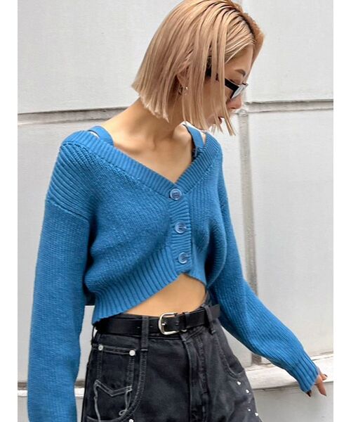 EMODA（エモダ）の「リフォメーションニットカーディガン（ニット/セーター・レディース・ブルー/ブラック/グリーン/ベージュ・FREE）」の15枚目の写真