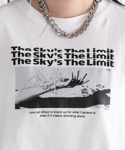 bohmal(ボマール)の「デザインプリントチュールスリーブTシャツ(Tシャツ/カットソー・レディース・ホワイト/ブラック・FREE)」の12枚目の写真