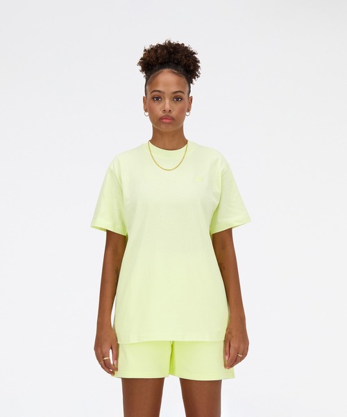NEW BALANCE(ニューバランス)の「Athletics ジャージショートスリーブTシャツ(Tシャツ/カットソー・レディース・ライトイエロー・SMALL/MEDIUM/LARGE/X-LARGE)」の1枚目の写真