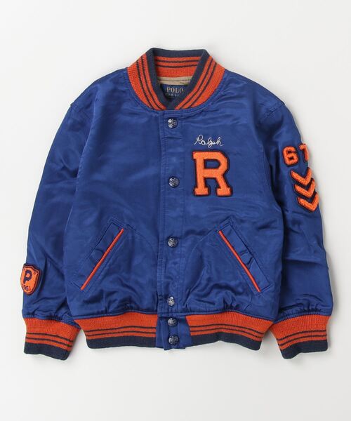 POLO RALPH LAUREN CHILDRENSWEAR（ポロ ラルフ ローレン チルドレンズウェア）の「サテン レターマン ベースボール ジャケット（その他アウター・キッズ・ブルー・3/4/6/7）」の3枚目の写真