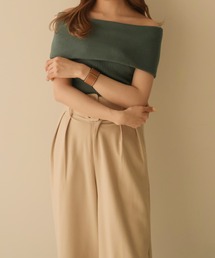 offshoulder rib knit / オフショルダーリブニット