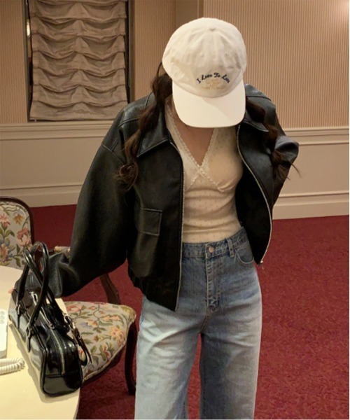 by muni:r(バイ ムニール)の「フリルVパンチング半袖Tシャツ(Tシャツ/カットソー・レディース・ブラック/グレー/ホワイト・FREE)」の15枚目の写真