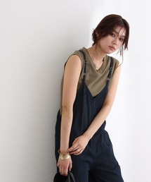 ElegChic（エレグシック）の「ゆったりワイドキャミ オールインワン デニム（つなぎ/オールインワン）」