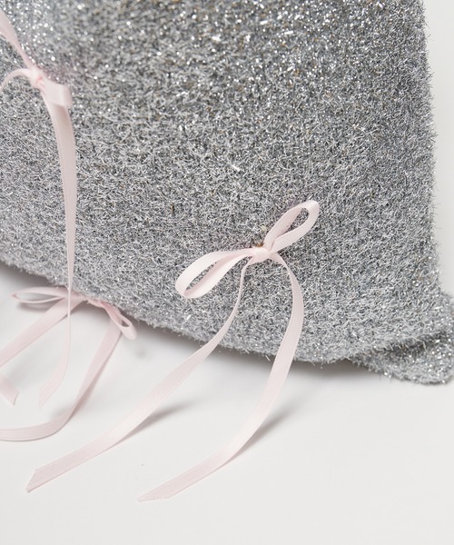 Chick（チック）の「リボン付きラメショルダーバック（トートバッグ・レディース・シルバー・FREE）」の9枚目の写真