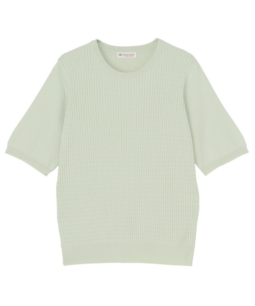 TOKYO SHIRTS(トウキョウシャツ)の「身頃格子柄ニットプルオーバー(ニット/セーター・レディース・グレー/インディゴブルー/セージグリーン・LL/M/L)」の3枚目の写真