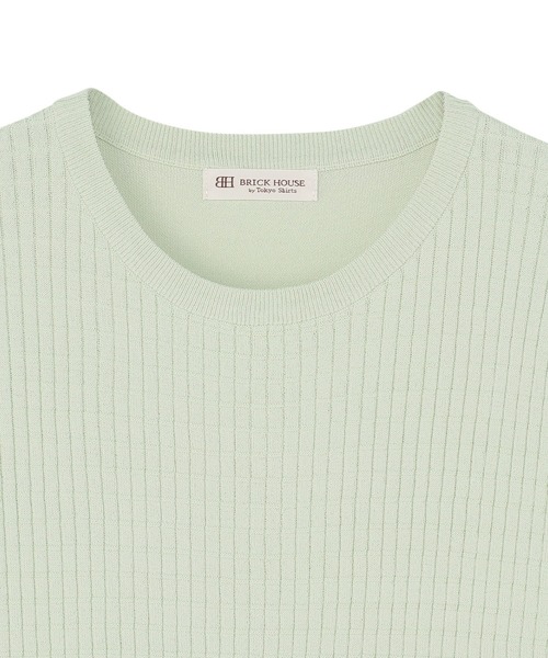 TOKYO SHIRTS(トウキョウシャツ)の「身頃格子柄ニットプルオーバー(ニット/セーター・レディース・グレー/インディゴブルー/セージグリーン・LL/M/L)」の9枚目の写真
