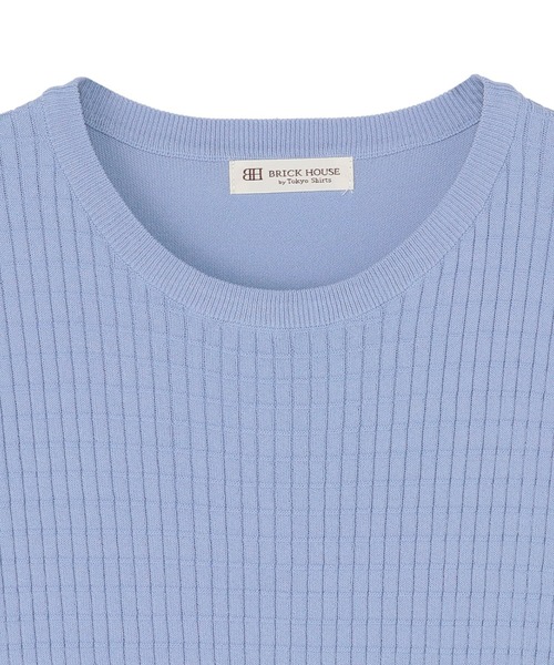 TOKYO SHIRTS(トウキョウシャツ)の「身頃格子柄ニットプルオーバー(ニット/セーター・レディース・グレー/インディゴブルー/セージグリーン・LL/M/L)」の13枚目の写真