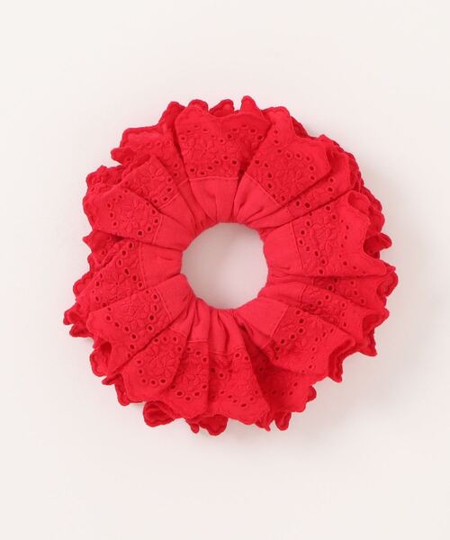 GOOD SQUISH（グッドスクイッシュ）の「【GOOD SQUISH】BLUMBERG コットンレースシュシュ ギフト プレゼント（シュシュ・レディース・ホワイト/ブラック/レッド・FREE）」の8枚目の写真