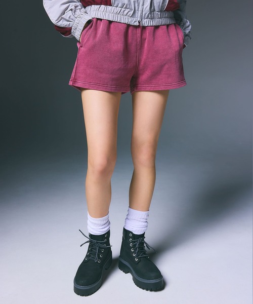 X-girl（エックスガール）の「SWEAT SHORT PANTS（スウェットパンツ・レディース・ブラック/ブラウン/バーガンディー・S/M）」の3枚目の写真