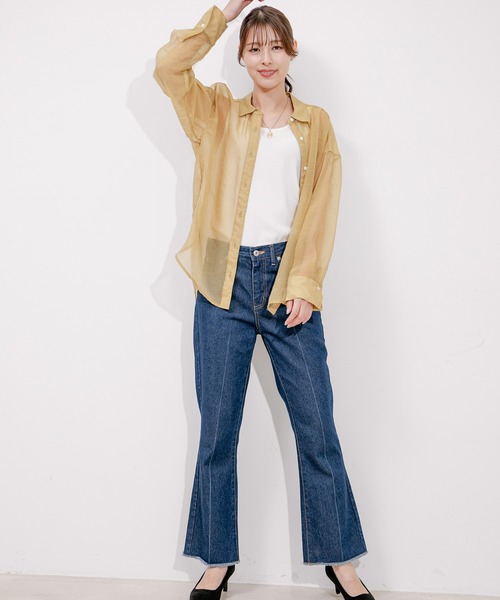 Jayro(ジャイロ)の「シアーブラウス(シャツ/ブラウス・レディース・キャメル/イエロー/ピンク・M)」の19枚目の写真