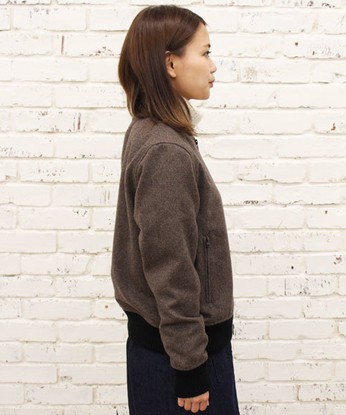 CIAOPANIC(チャオパニック)の「【Ciaopanic】【TOOL】 メルトンZIPブルゾン(スタジャン・レディース・グレー/ブラウン/ネイビー・FREE)」の4枚目の写真