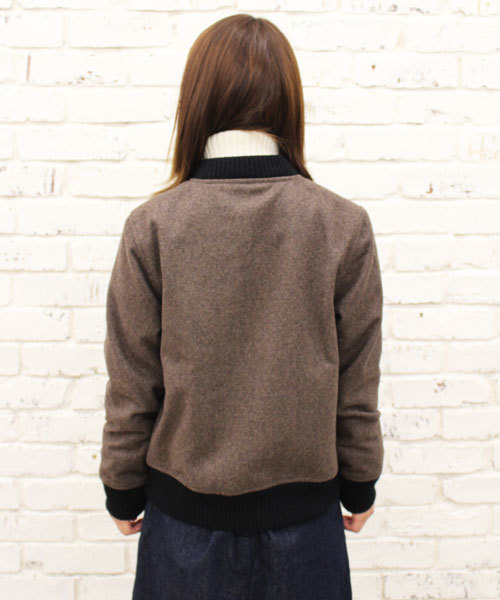 CIAOPANIC(チャオパニック)の「【Ciaopanic】【TOOL】 メルトンZIPブルゾン(スタジャン・レディース・グレー/ブラウン/ネイビー・FREE)」の5枚目の写真