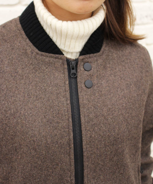 CIAOPANIC(チャオパニック)の「【Ciaopanic】【TOOL】 メルトンZIPブルゾン(スタジャン・レディース・グレー/ブラウン/ネイビー・FREE)」の6枚目の写真