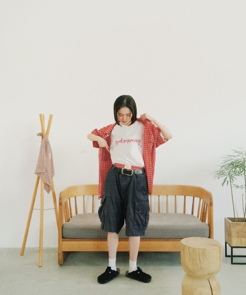 common gull products.(コモンガルプロダクツ)の「おやすみと行ってきますのシャツ、夏(シャツ/ブラウス・レディース・ライトブルー/レッド・MEDIUM/LARGE)」の22枚目の写真