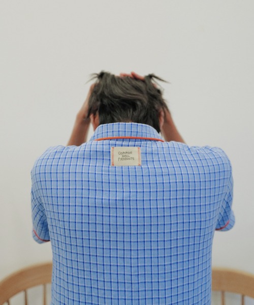 common gull products.(コモンガルプロダクツ)の「おやすみと行ってきますのシャツ、夏(シャツ/ブラウス・レディース・ライトブルー/レッド・MEDIUM/LARGE)」の9枚目の写真