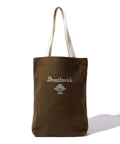 SOUTHWICK(サウスウィック)の「Southwick: Gate Label ロゴ キャンバス トート バッグ(トートバッグ・メンズ・コバルトブルー/エンジ/ダークグリーン/キャメル/ブラック・ONE SIZE)」の5枚目の写真