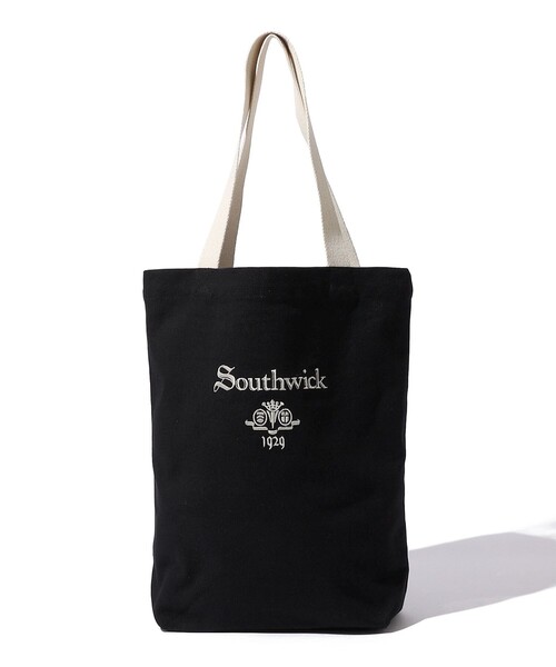 SOUTHWICK(サウスウィック)の「Southwick: Gate Label ロゴ キャンバス トート バッグ(トートバッグ・メンズ・コバルトブルー/エンジ/ダークグリーン/キャメル/ブラック・ONE SIZE)」の2枚目の写真