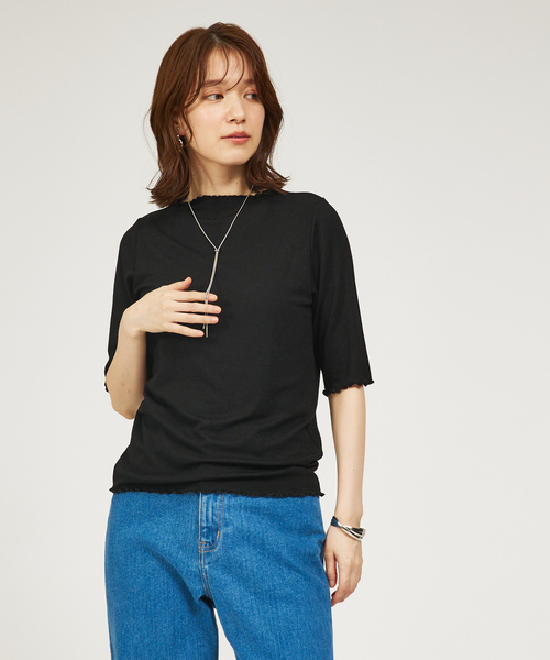 abahouse mavie（アバハウスマヴィ）の「メロウスパーク5分袖プルオーバー（Tシャツ/カットソー・レディース・ホワイト/ライトグレー/ブラック・フリー）」の17枚目の写真