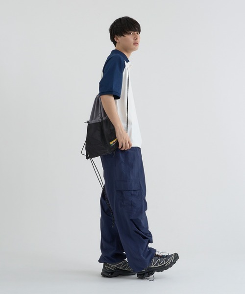kutir(クティール)の「バイカラーラグランポロシャツ(ポロシャツ・メンズ・ブラック/ネイビー・MEDIUM/LARGE)」の13枚目の写真