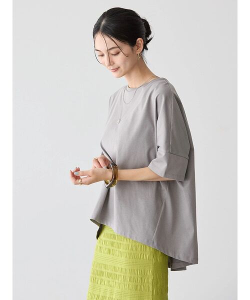 AMERICAN HOLIC(アメリカンホリック)の「接触冷感バックタックカットプルオーバー(Tシャツ/カットソー・レディース・グレー/ホワイト/サックスブルー/ブラック/イエロー・L/M)」の21枚目の写真