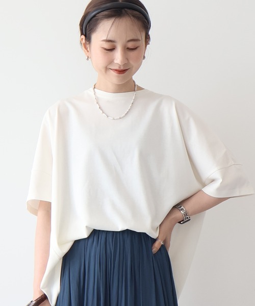 AMERICAN HOLIC(アメリカンホリック)の「接触冷感バックタックカットプルオーバー(Tシャツ/カットソー・レディース・グレー/ホワイト/サックスブルー/ブラック/イエロー・L/M)」の1枚目の写真