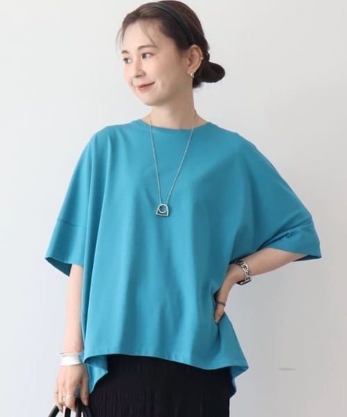 AMERICAN HOLIC(アメリカンホリック)の「接触冷感バックタックカットプルオーバー(Tシャツ/カットソー・レディース・グレー/ホワイト/サックスブルー/ブラック/イエロー・L/M)」の4枚目の写真