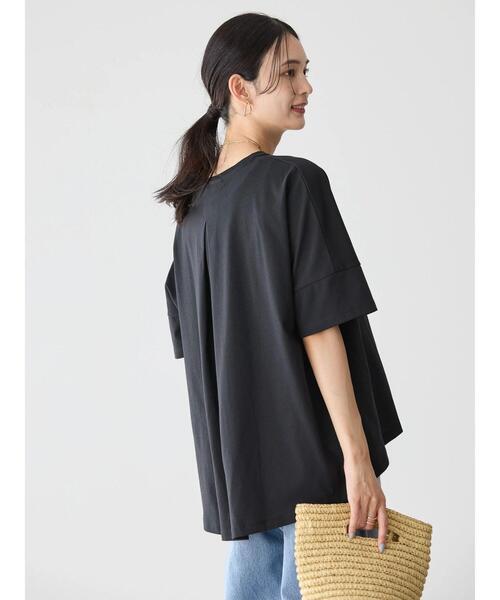 AMERICAN HOLIC(アメリカンホリック)の「接触冷感バックタックカットプルオーバー(Tシャツ/カットソー・レディース・グレー/ホワイト/サックスブルー/ブラック/イエロー・L/M)」の2枚目の写真