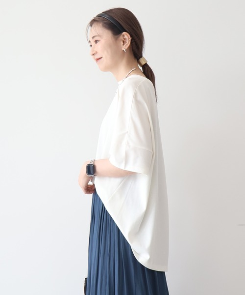 AMERICAN HOLIC(アメリカンホリック)の「接触冷感バックタックカットプルオーバー(Tシャツ/カットソー・レディース・グレー/ホワイト/サックスブルー/ブラック/イエロー・L/M)」の6枚目の写真