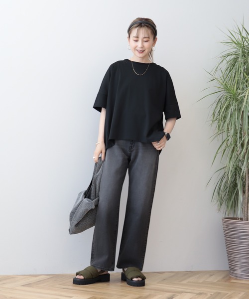 AMERICAN HOLIC(アメリカンホリック)の「接触冷感バックタックカットプルオーバー(Tシャツ/カットソー・レディース・グレー/ホワイト/サックスブルー/ブラック/イエロー・L/M)」の8枚目の写真