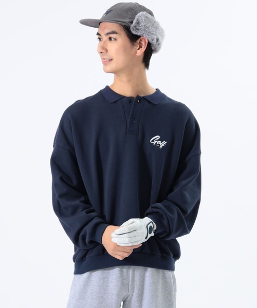 BEAMS GOLF(ビームスゴルフ)の「【別注】ELECTRIC GOLF / ダッド ポロカラー スウェットシャツ(スウェット・メンズ・ネイビー/チャコールグレー・MEDIUM/X-LARGE/LARGE)」の1枚目の写真