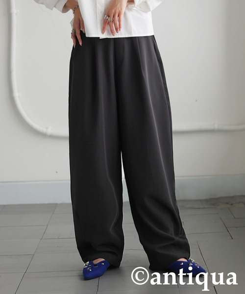 antiqua(アンティカ)の「タックデザインパンツ(その他パンツ・レディース・ブラック/ネイビー/ライトグレー・P/R)」の9枚目の写真