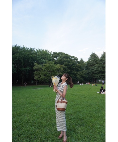 Her lip to(ハーリップトゥー)の「French Sleeve Polo Long Dress(ワンピース・レディース・ストライプ/ブラック・S/M)」の10枚目の写真