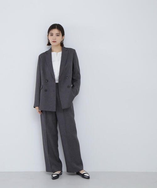 NATURAL BEAUTY BASIC（ナチュラルビューティーベーシック）の「◇シャークスキン SETUP ダブルブレストジャケット（テーラードジャケット・レディース・ダークブラウン/チャコールグレー・MEDIUM/SMALL）」の10枚目の写真