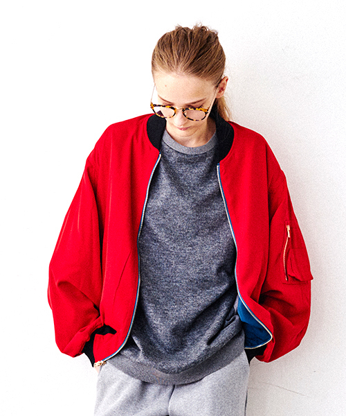 Omekashi（オメカシ）の「【Omekashi】HLリバーシブルブルゾン（ブルゾン・レディース・ブラック/ブルー・ﾌﾘ-）」の14枚目の写真