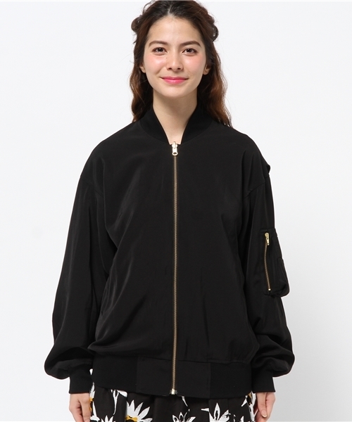 Omekashi（オメカシ）の「【Omekashi】HLリバーシブルブルゾン（ブルゾン・レディース・ブラック/ブルー・ﾌﾘ-）」の3枚目の写真