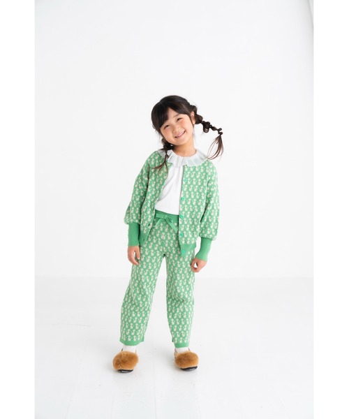 nino（ニノ）の「ＫＮＩＴＣａｔジャガードロングパンツ（その他パンツ・キッズ・ブラック/エメラルド・90cm/110cm/100cm/120cm）」の5枚目の写真