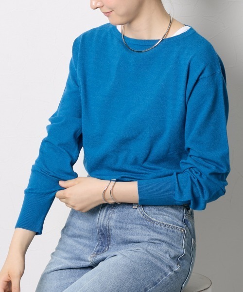 新品、未使用オーラリー　ブルーニット 楽天市場】auralee（カラーブルー）（ニット・セーター
